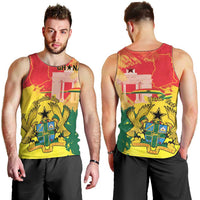Personalized Ghana Republic Day Men Tank Top Black Star Square With Coat Of Arms