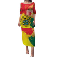 Personalized Ghana Republic Day Puletasi Black Star Square With Coat Of Arms