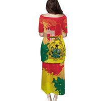 Personalized Ghana Republic Day Puletasi Black Star Square With Coat Of Arms