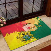 Ghana Republic Day Rubber Doormat Black Star Square With Coat Of Arms
