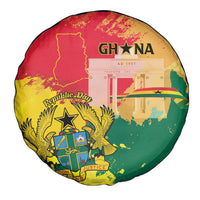 Ghana Republic Day Spare Tire Cover Black Star Square With Coat Of Arms