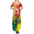 Personalized Ghana Republic Day Summer Maxi Dress Black Star Square With Coat Of Arms