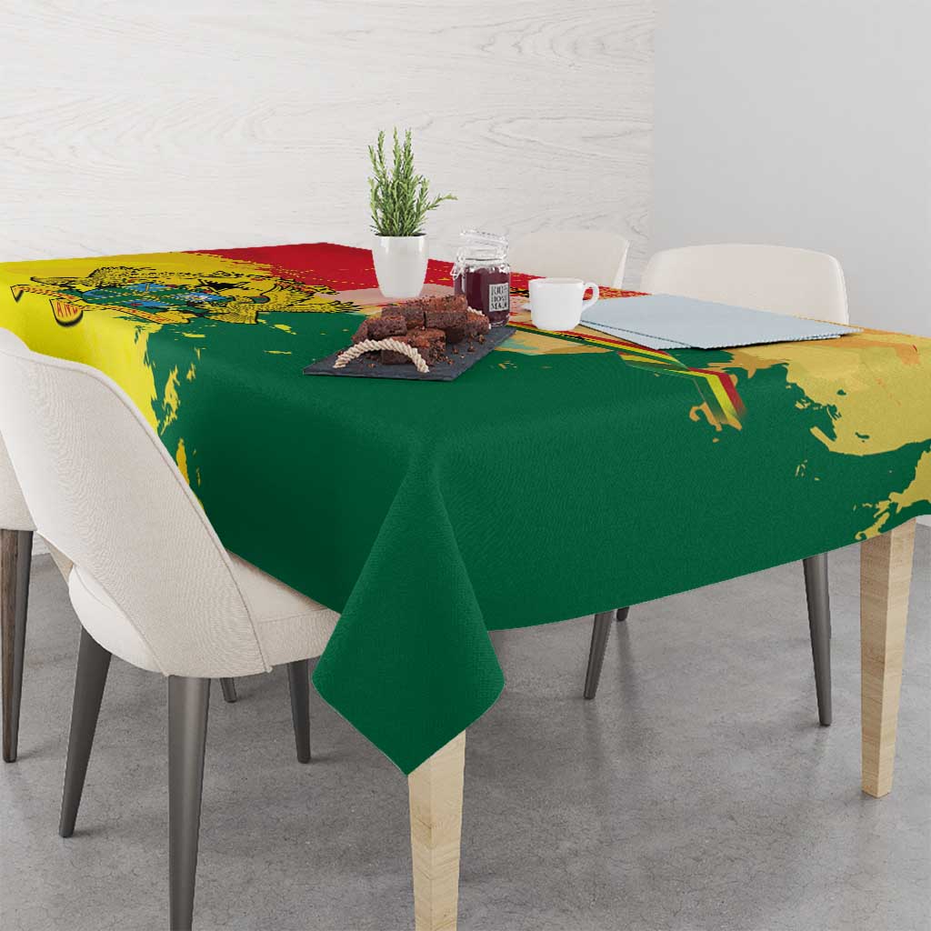 Ghana Republic Day Tablecloth Black Star Square With Coat Of Arms