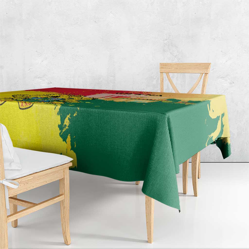 Ghana Republic Day Tablecloth Black Star Square With Coat Of Arms