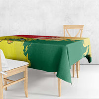 Ghana Republic Day Tablecloth Black Star Square With Coat Of Arms