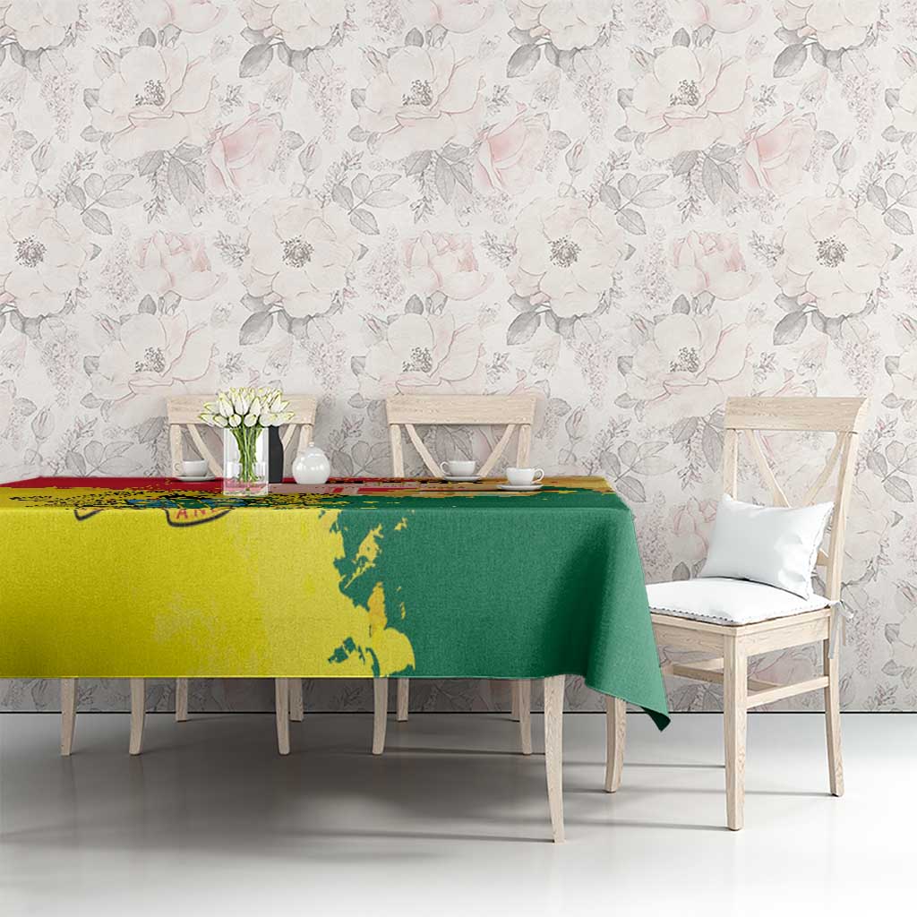 Ghana Republic Day Tablecloth Black Star Square With Coat Of Arms