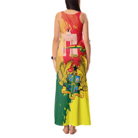 Personalized Ghana Republic Day Tank Maxi Dress Black Star Square With Coat Of Arms