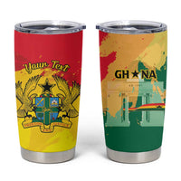 Personalized Ghana Republic Day Tumbler Cup Black Star Square With Coat Of Arms