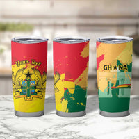 Personalized Ghana Republic Day Tumbler Cup Black Star Square With Coat Of Arms