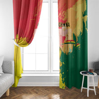 Ghana Republic Day Window Curtain Black Star Square With Coat Of Arms