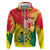 Personalized Ghana Republic Day Zip Hoodie Black Star Square With Coat Of Arms
