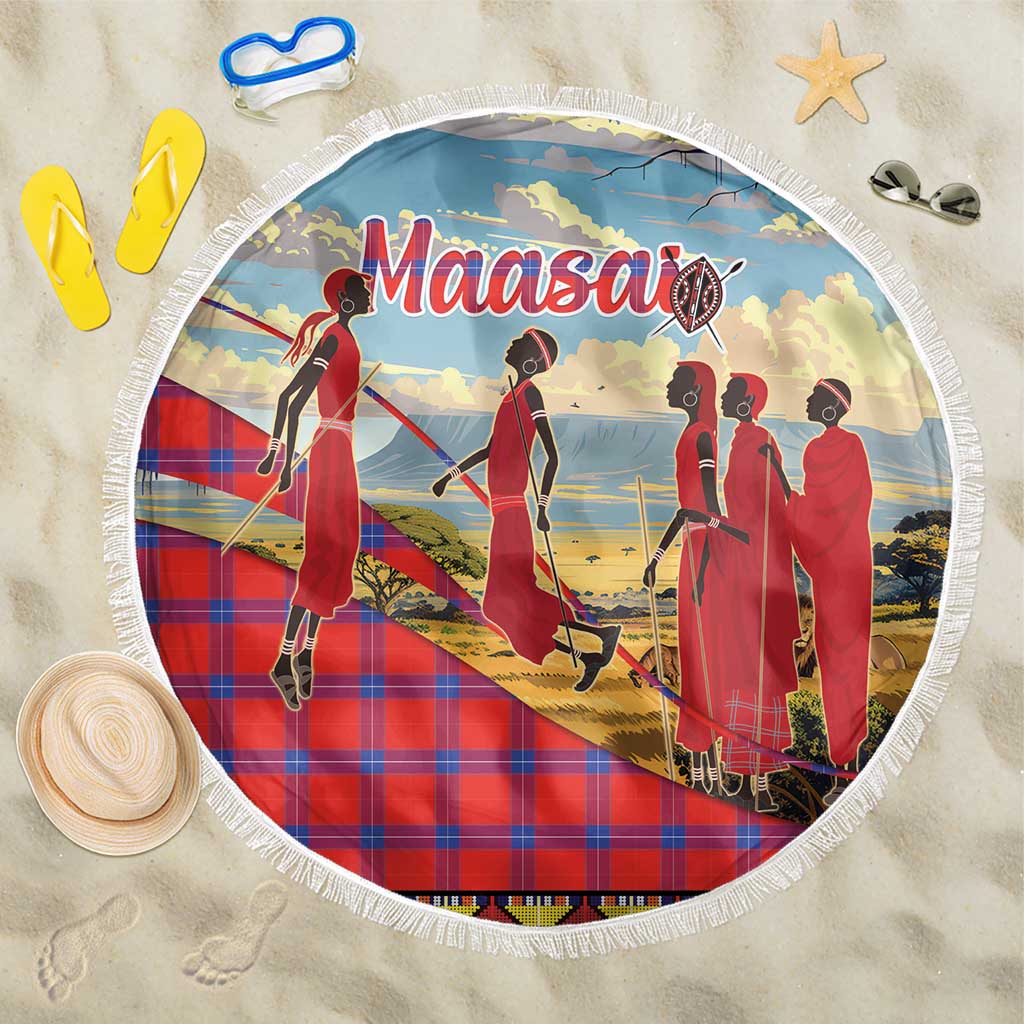 Kenya Adumu Dance Beach Blanket Maasai Shuka Pattern - Kenyan Safari