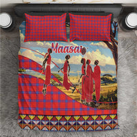 Kenya Adumu Dance Bedding Set Maasai Shuka Pattern - Kenyan Safari
