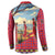 Kenya Adumu Dance Button Sweatshirt Maasai Shuka Pattern - Kenyan Safari