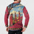 Kenya Adumu Dance Button Sweatshirt Maasai Shuka Pattern - Kenyan Safari