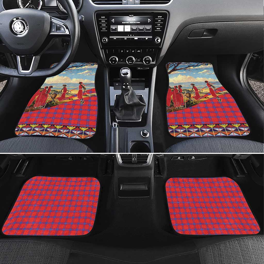 Kenya Adumu Dance Car Mats Maasai Shuka Pattern - Kenyan Safari