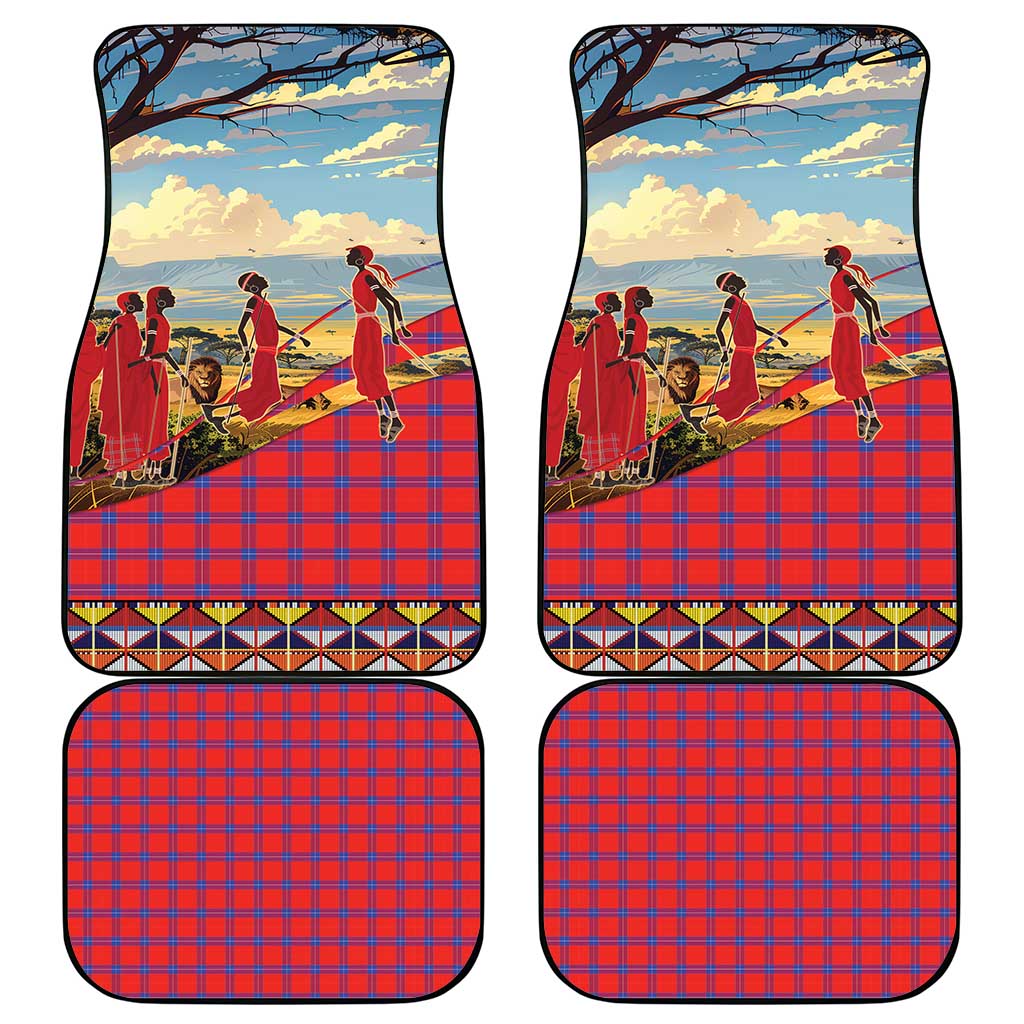 Kenya Adumu Dance Car Mats Maasai Shuka Pattern - Kenyan Safari