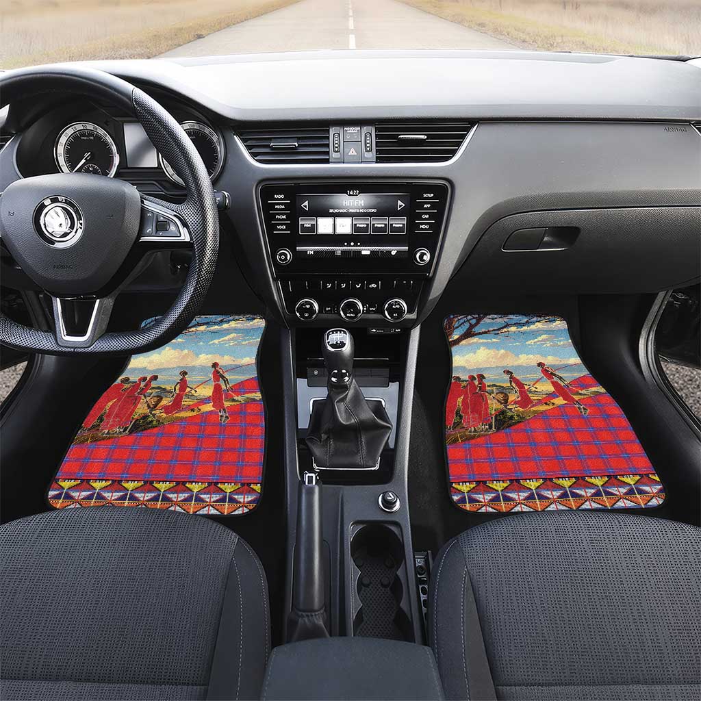 Kenya Adumu Dance Car Mats Maasai Shuka Pattern - Kenyan Safari