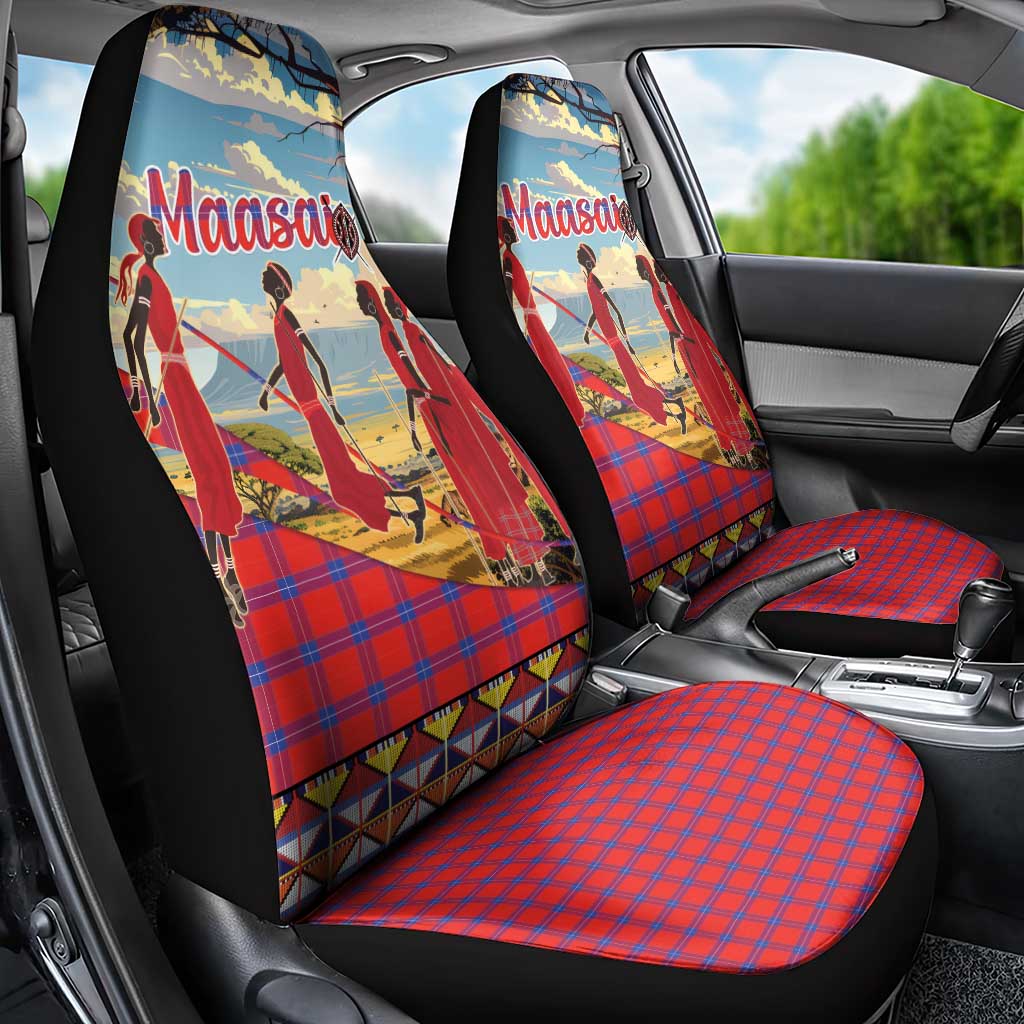Kenya Adumu Dance Car Seat Cover Maasai Shuka Pattern - Kenyan Safari