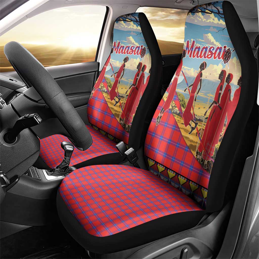 Kenya Adumu Dance Car Seat Cover Maasai Shuka Pattern - Kenyan Safari