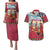 Kenya Adumu Dance Couples Matching Puletasi and Hawaiian Shirt Maasai Shuka Pattern - Kenyan Safari