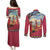 Kenya Adumu Dance Couples Matching Puletasi and Long Sleeve Button Shirt Maasai Shuka Pattern - Kenyan Safari