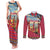 Kenya Adumu Dance Couples Matching Tank Maxi Dress and Long Sleeve Button Shirt Maasai Shuka Pattern - Kenyan Safari