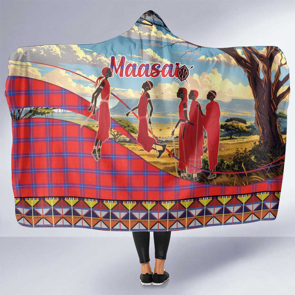Kenya Adumu Dance Hooded Blanket Maasai Shuka Pattern - Kenyan Safari