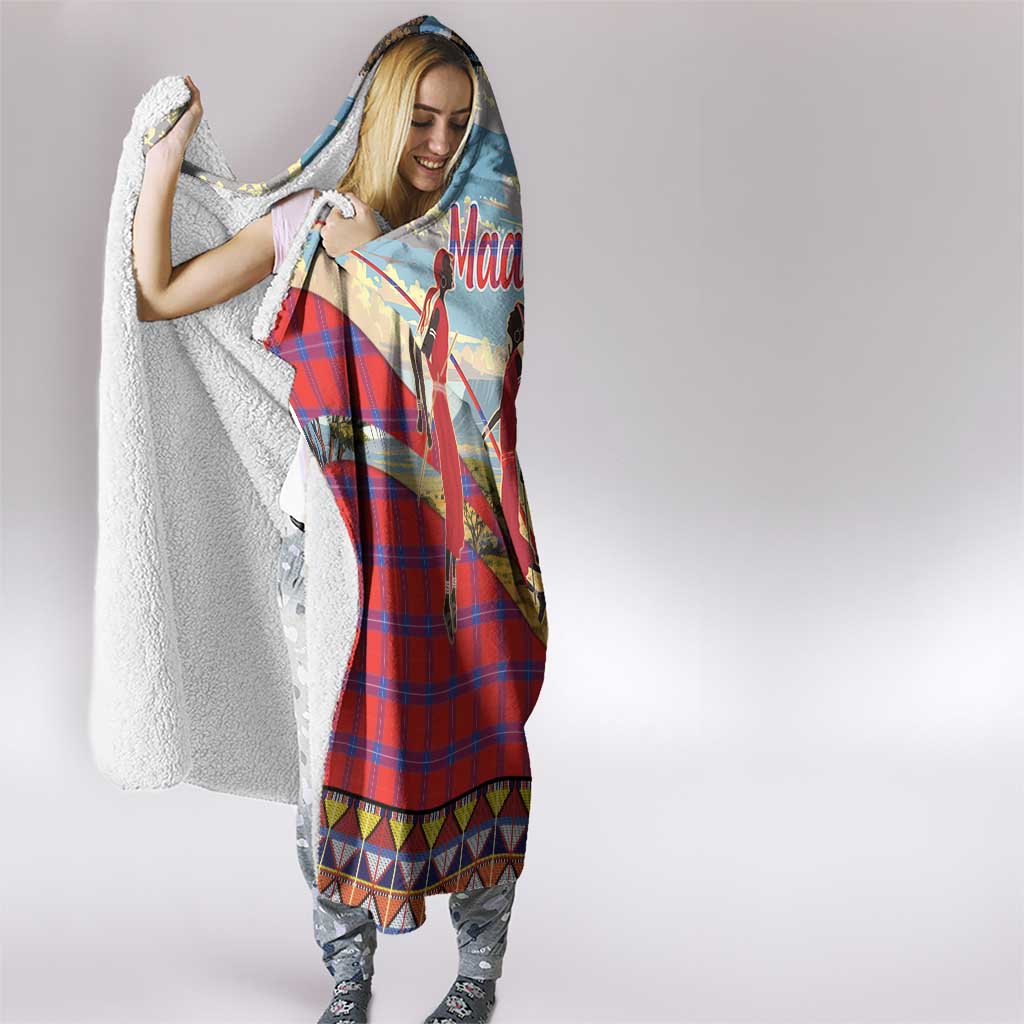 Kenya Adumu Dance Hooded Blanket Maasai Shuka Pattern - Kenyan Safari