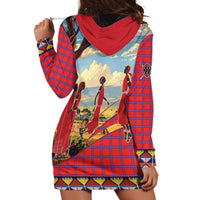 Kenya Adumu Dance Hoodie Dress Maasai Shuka Pattern - Kenyan Safari