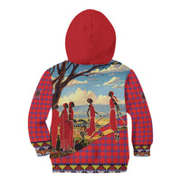 Kenya Adumu Dance Kid Hoodie Maasai Shuka Pattern - Kenyan Safari