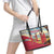Kenya Adumu Dance Leather Tote Bag Maasai Shuka Pattern - Kenyan Safari