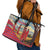 Kenya Adumu Dance Leather Tote Bag Maasai Shuka Pattern - Kenyan Safari