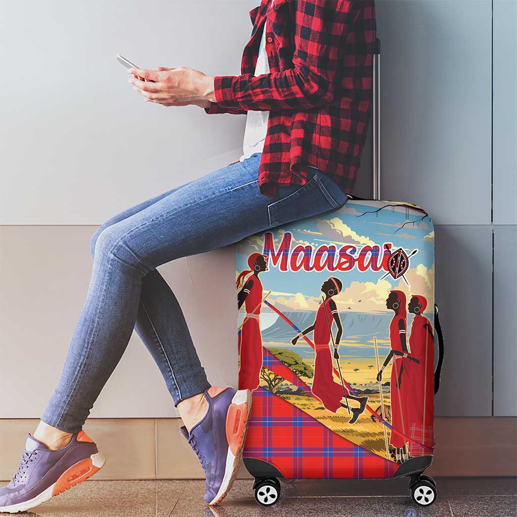 Kenya Adumu Dance Luggage Cover Maasai Shuka Pattern - Kenyan Safari