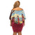 Kenya Adumu Dance Off Shoulder Short Dress Maasai Shuka Pattern - Kenyan Safari