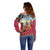 Kenya Adumu Dance Off Shoulder Sweater Maasai Shuka Pattern - Kenyan Safari