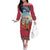 Kenya Adumu Dance Off The Shoulder Long Sleeve Dress Maasai Shuka Pattern - Kenyan Safari