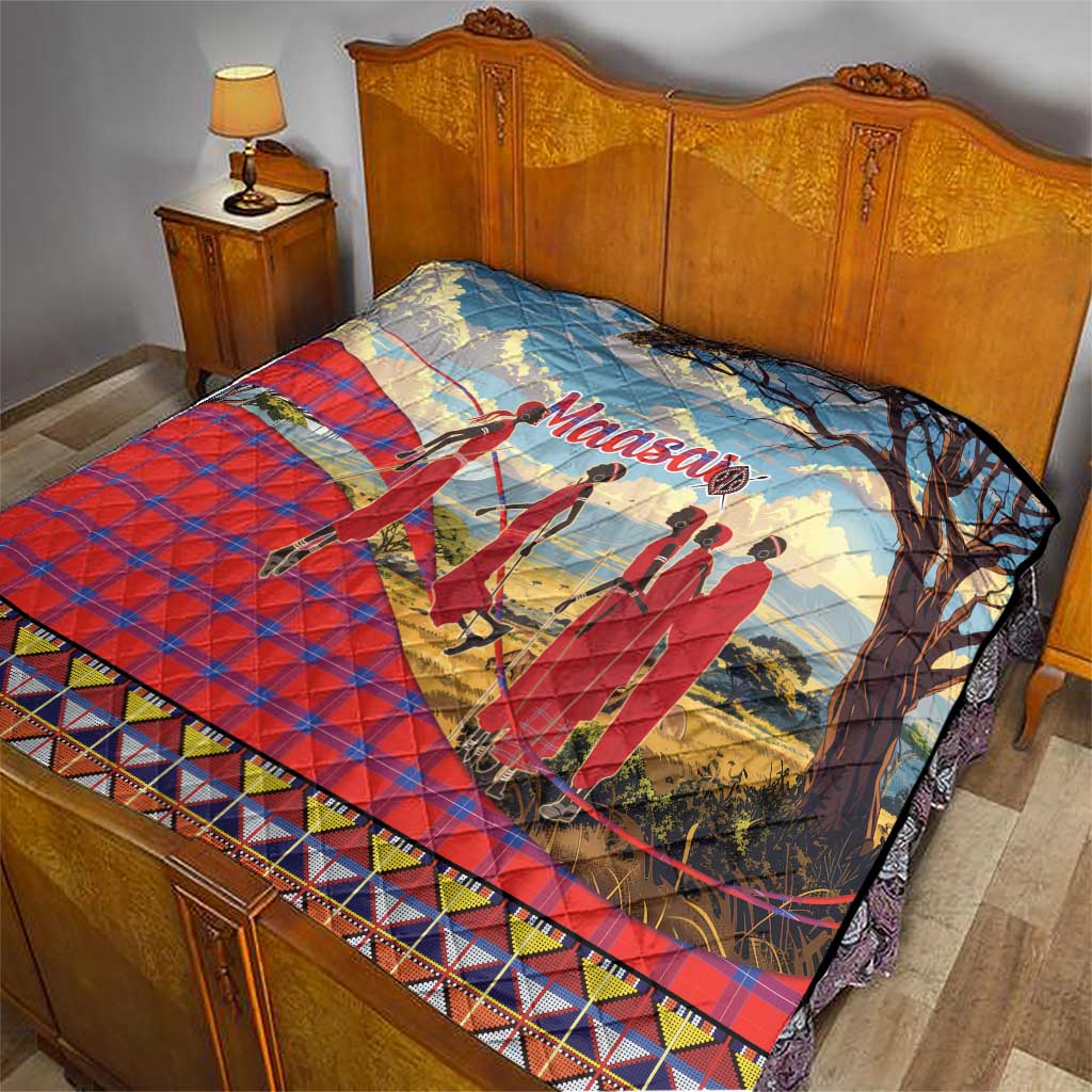 Kenya Adumu Dance Quilt Maasai Shuka Pattern - Kenyan Safari