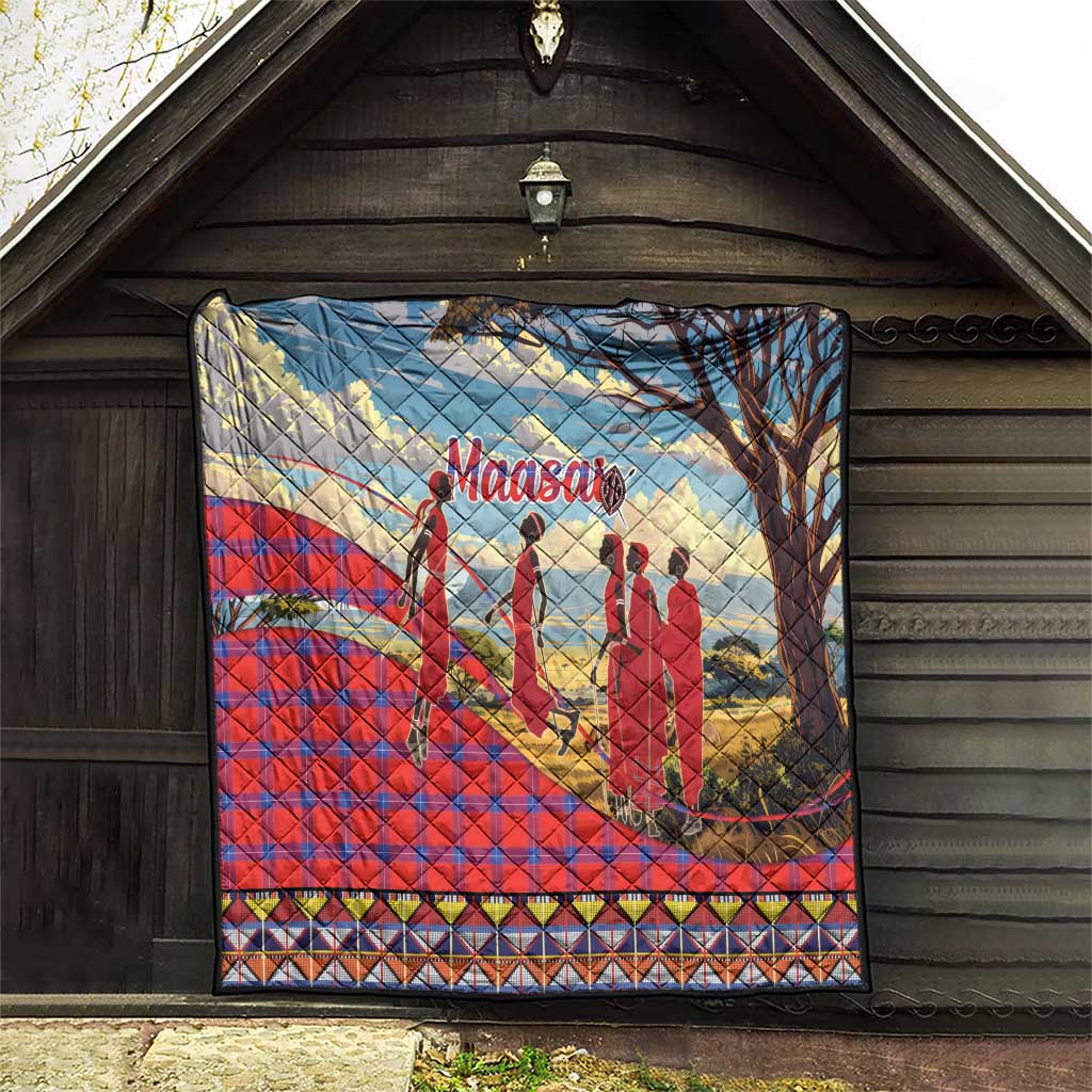 Kenya Adumu Dance Quilt Maasai Shuka Pattern - Kenyan Safari