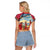 Kenya Adumu Dance Raglan Cropped T Shirt Maasai Shuka Pattern - Kenyan Safari
