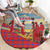 Kenya Adumu Dance Round Carpet Maasai Shuka Pattern - Kenyan Safari