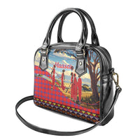 Kenya Adumu Dance Shoulder Handbag Maasai Shuka Pattern - Kenyan Safari