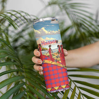 Kenya Adumu Dance Skinny Tumbler Maasai Shuka Pattern - Kenyan Safari