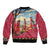 Kenya Adumu Dance Sleeve Zip Bomber Jacket Maasai Shuka Pattern - Kenyan Safari