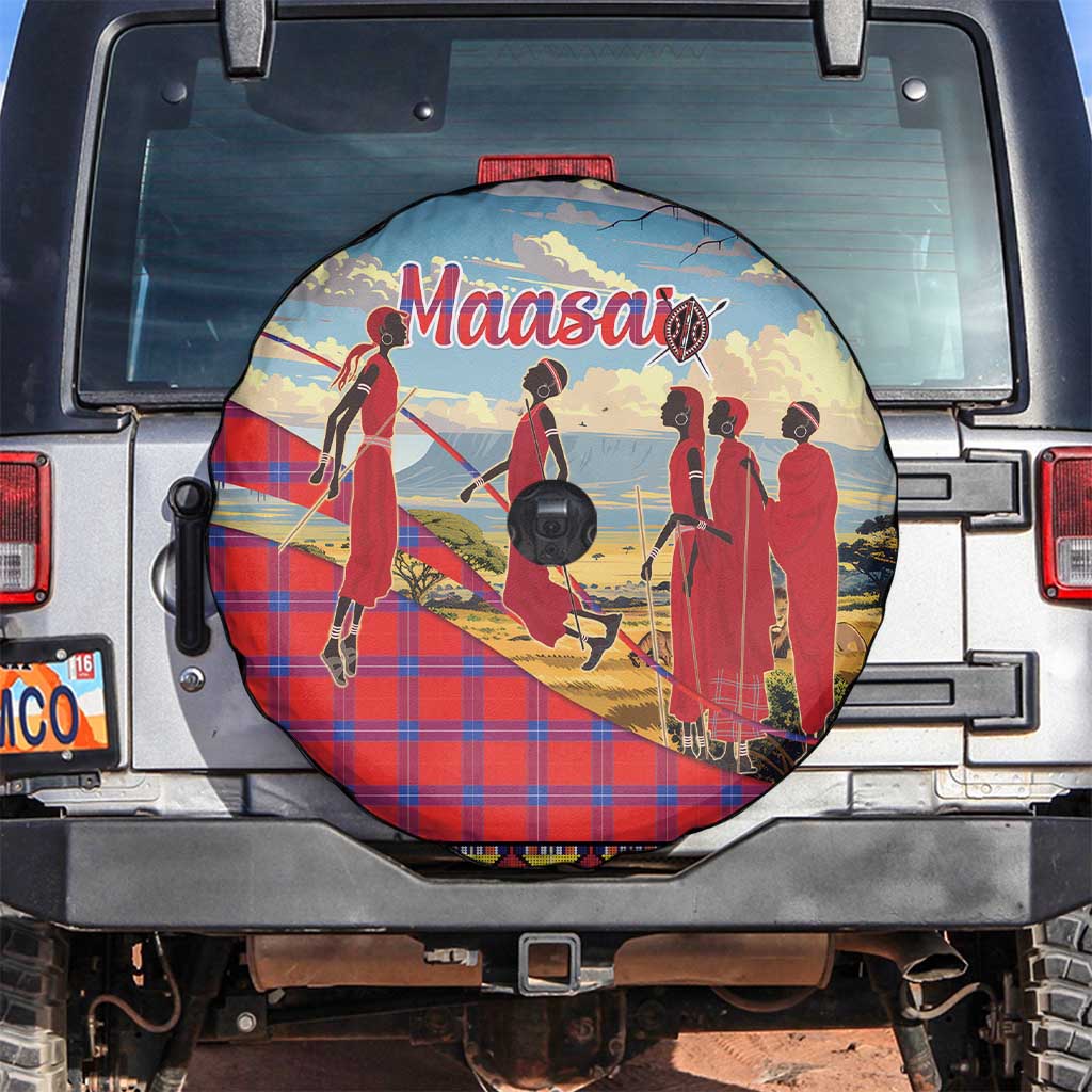 Kenya Adumu Dance Spare Tire Cover Maasai Shuka Pattern - Kenyan Safari