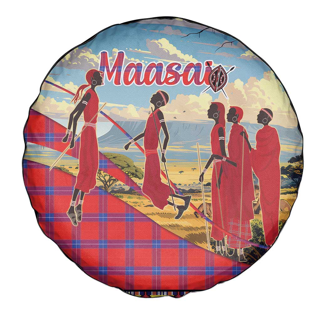 Kenya Adumu Dance Spare Tire Cover Maasai Shuka Pattern - Kenyan Safari
