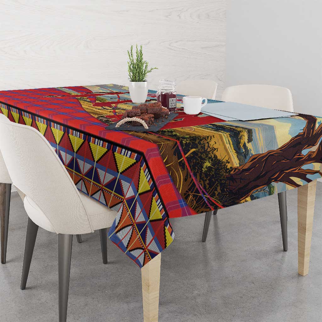 Kenya Adumu Dance Tablecloth Maasai Shuka Pattern - Kenyan Safari