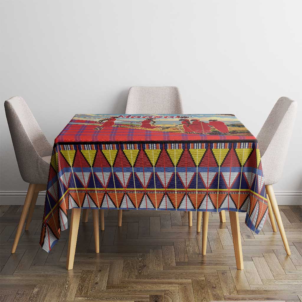 Kenya Adumu Dance Tablecloth Maasai Shuka Pattern - Kenyan Safari