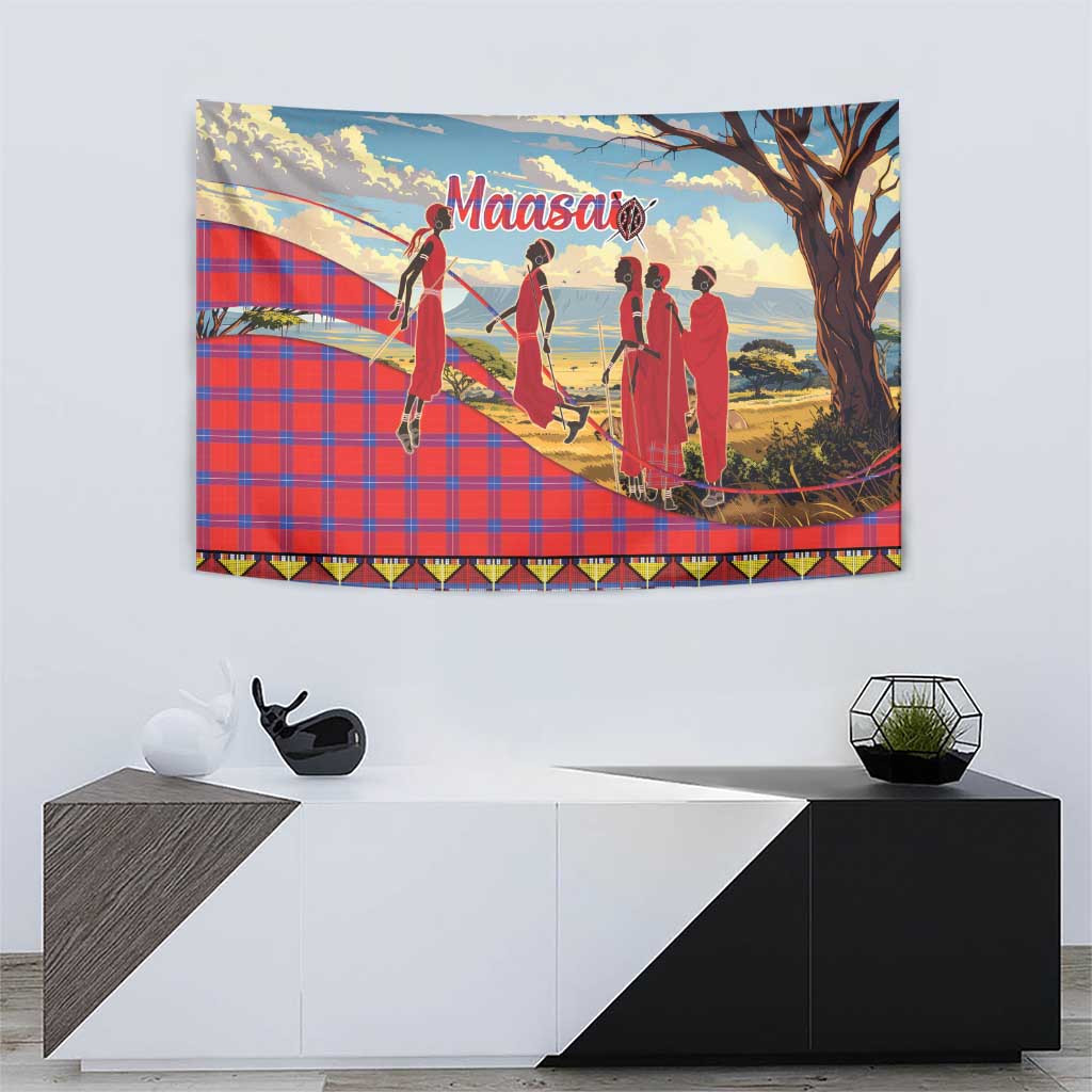 Kenya Adumu Dance Tapestry Maasai Shuka Pattern - Kenyan Safari