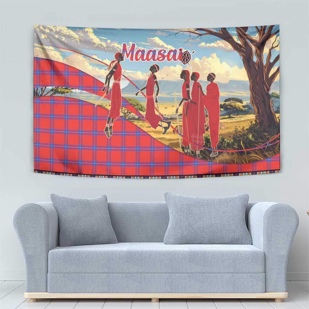 Kenya Adumu Dance Tapestry Maasai Shuka Pattern - Kenyan Safari